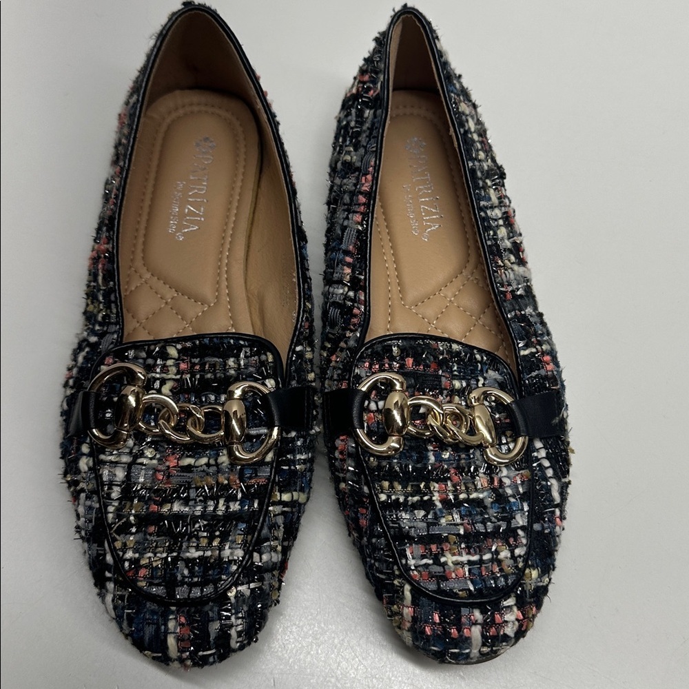 Patrizia Spring Step Chanello Shoes Sparkle Tweed Knit Knot Loafer Slip On 6